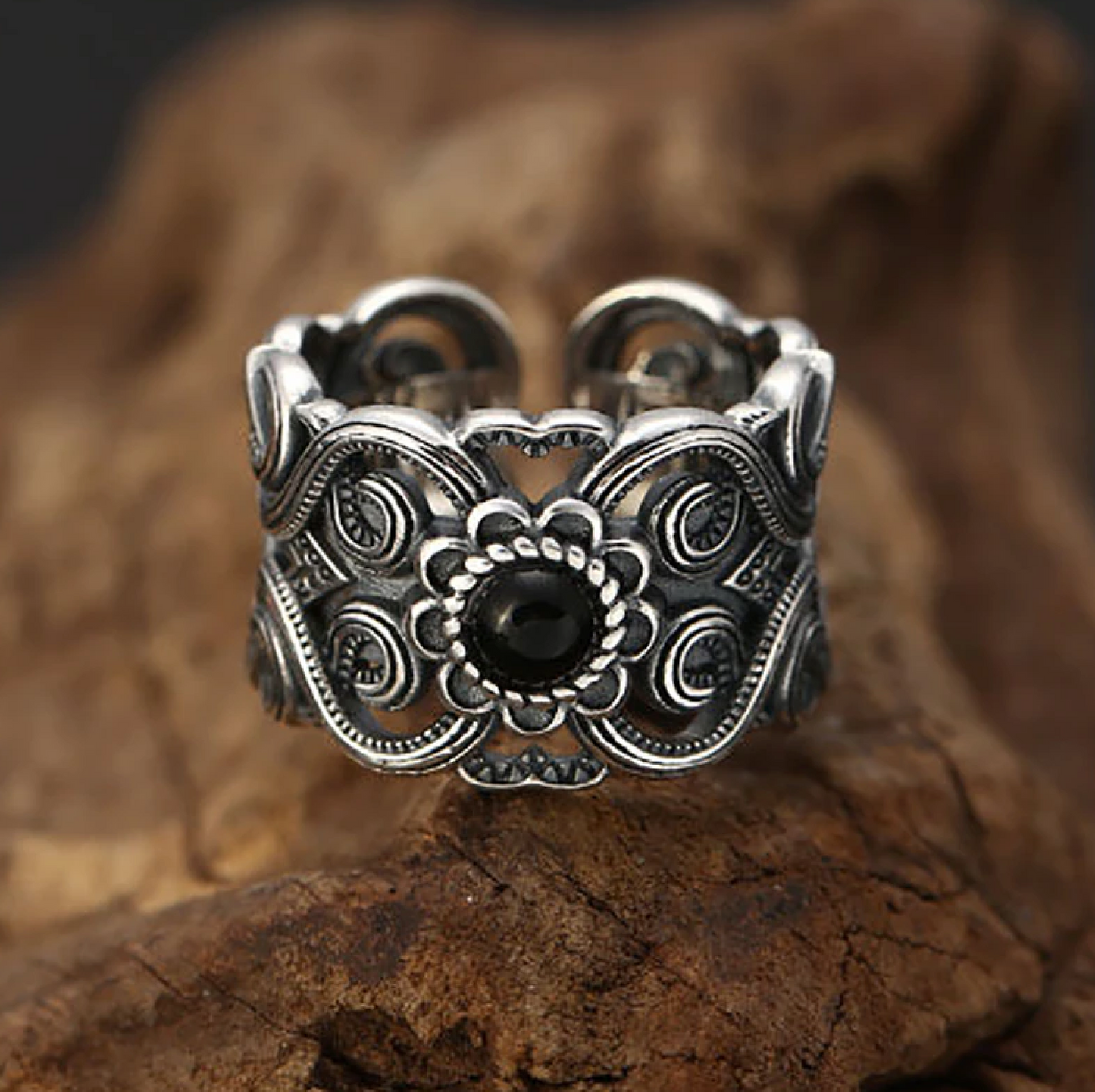 Bague Style Viking, Celtique pour Femme. Anneaux Nordique Amulette Viking - Redimentionnable, Bijoux Artisanal, Idée Cadeau pour Femme