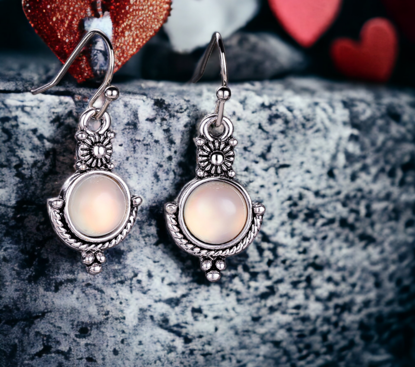 Boucles d'oreilles Celtique en Pierre de Lune, Bijoux Celtique, Boucles d'oreilles femme, faites à la main Idéal cadeau Femme