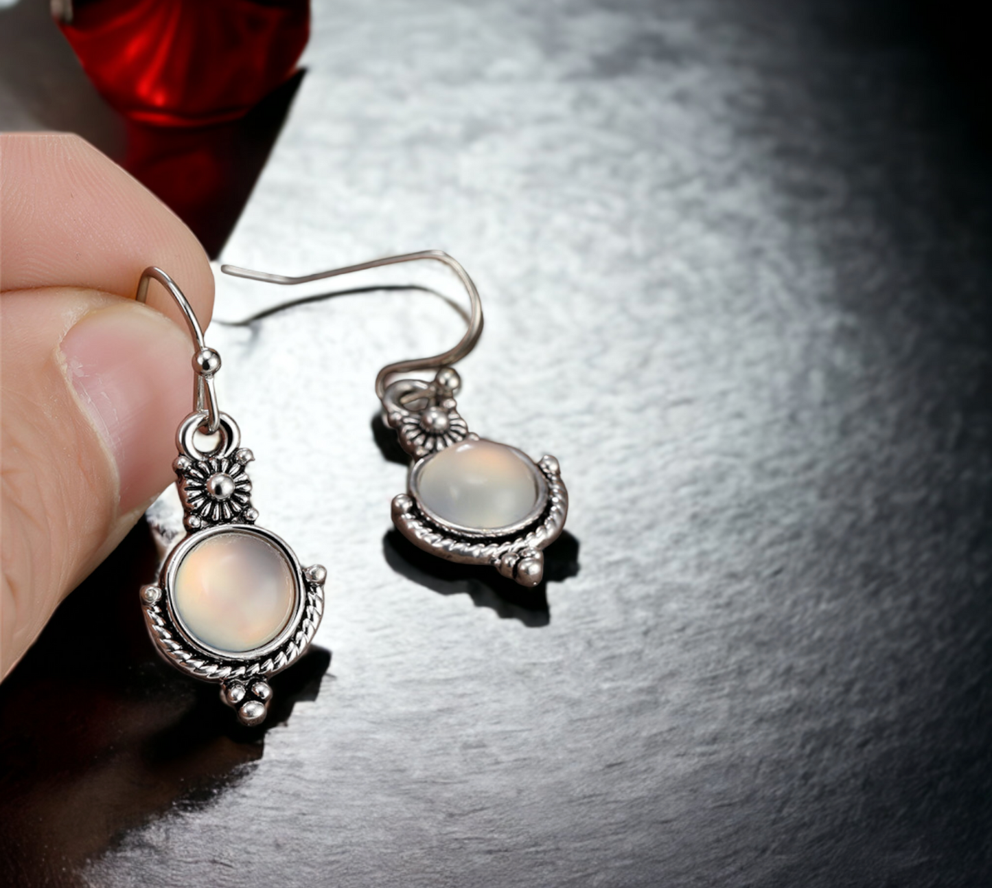 Boucles d'oreilles Celtique en Pierre de Lune, Bijoux Celtique, Boucles d'oreilles femme, faites à la main Idéal cadeau Femme