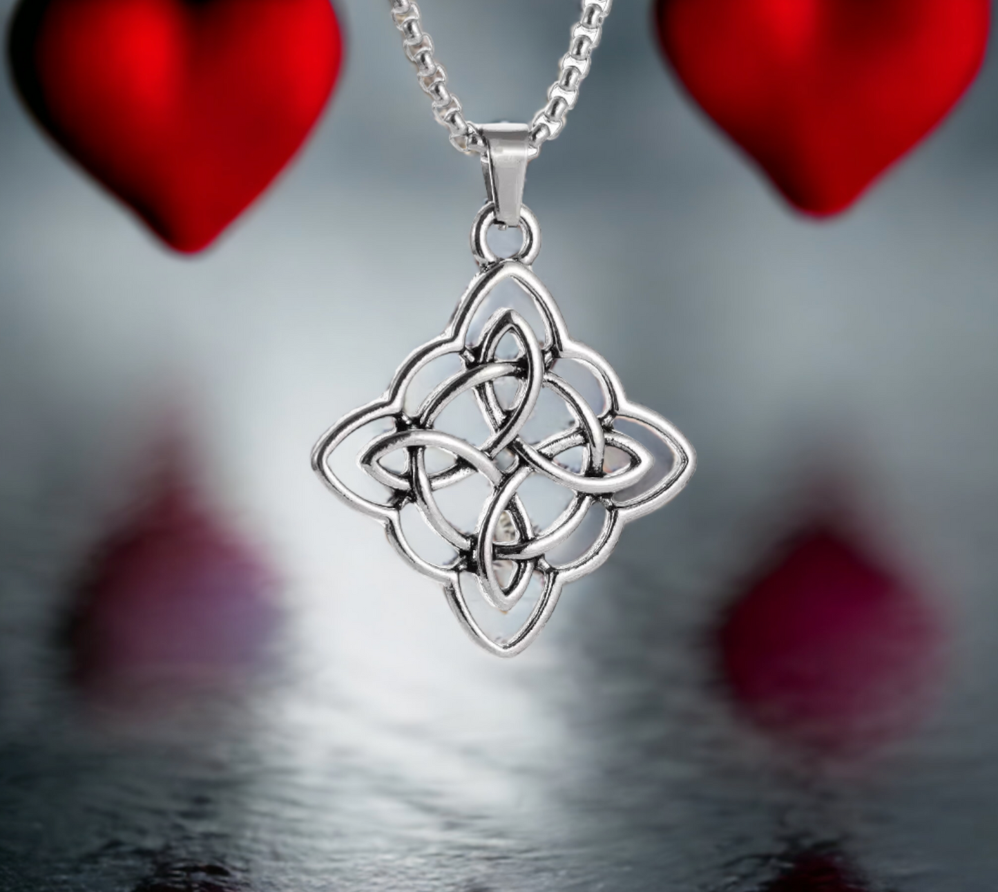 Collier Noeud de Sorcière et Triquetra Talisman de Protection Cadeau de Sorcellerie Païenne Wicca Bijoux Wicca fait à la main