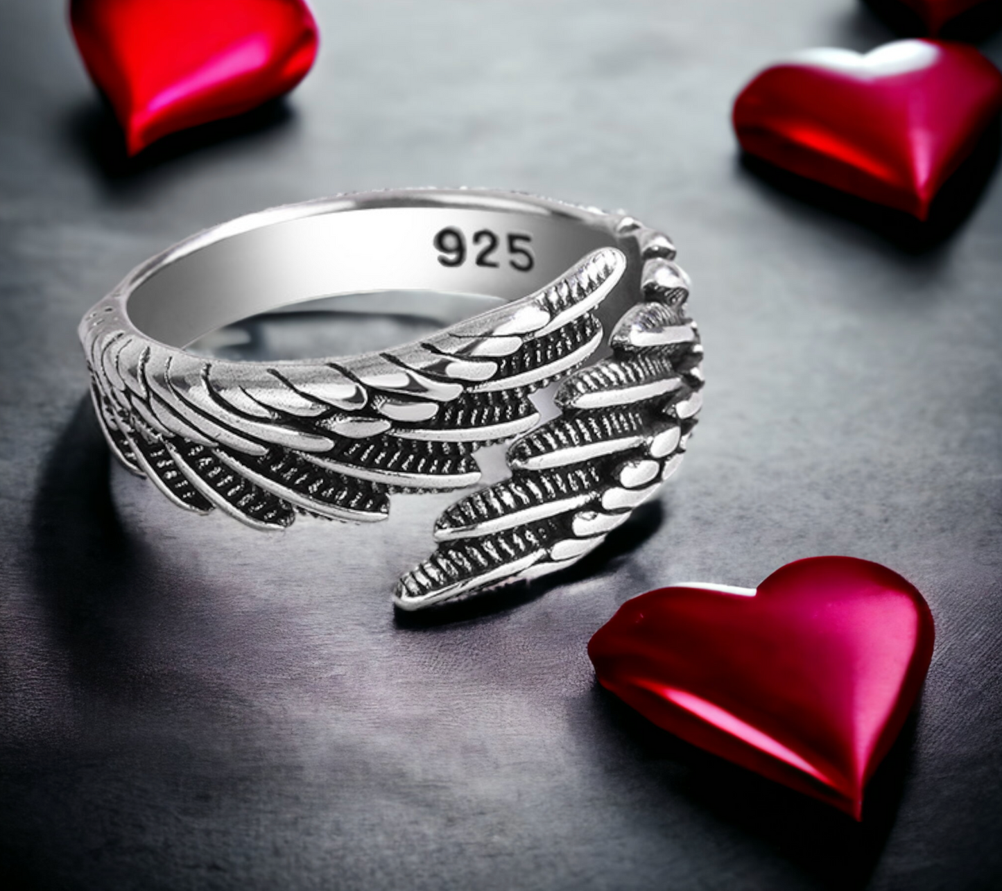 Bague Celtique en forme d'Ailes D'Ange - Redimentionnable - en Argent Sterling 925 Anneaux Nordique Celtique Idéal Cadeau Femme
