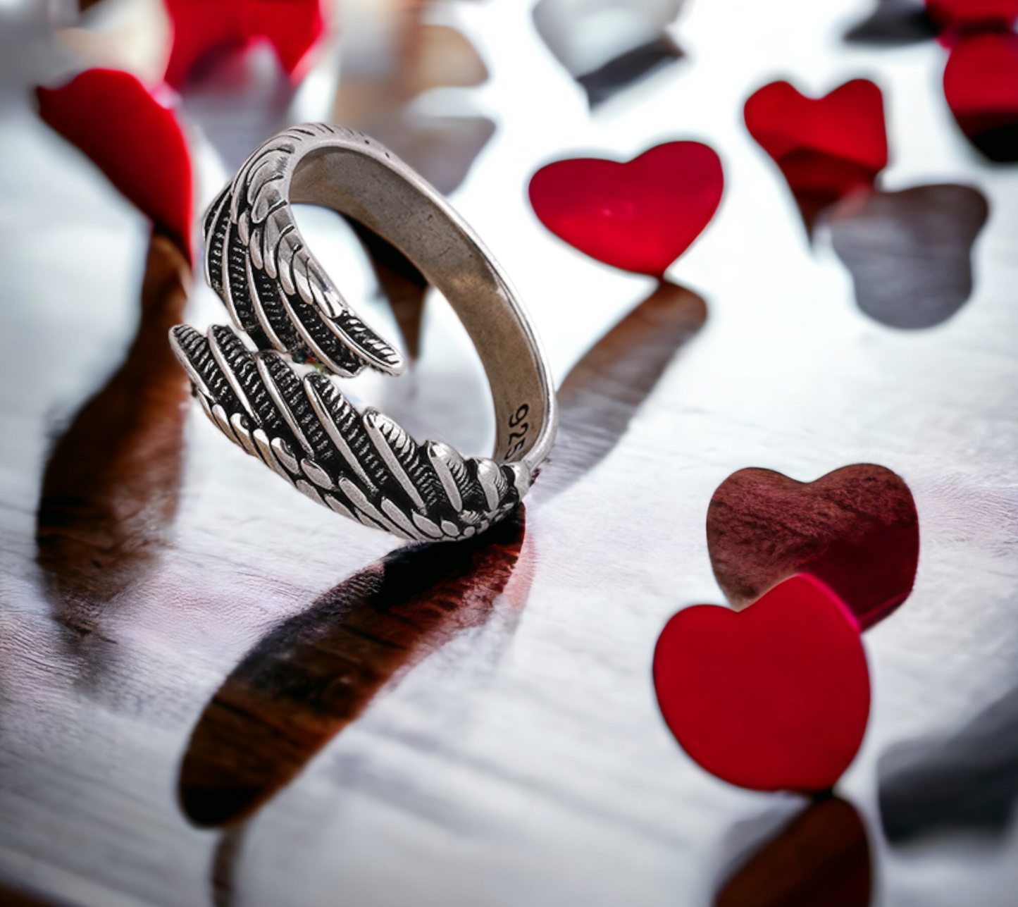 Bague Celtique en forme d'Ailes D'Ange - Redimentionnable - en Argent Sterling 925 Anneaux Nordique Celtique Idéal Cadeau Femme