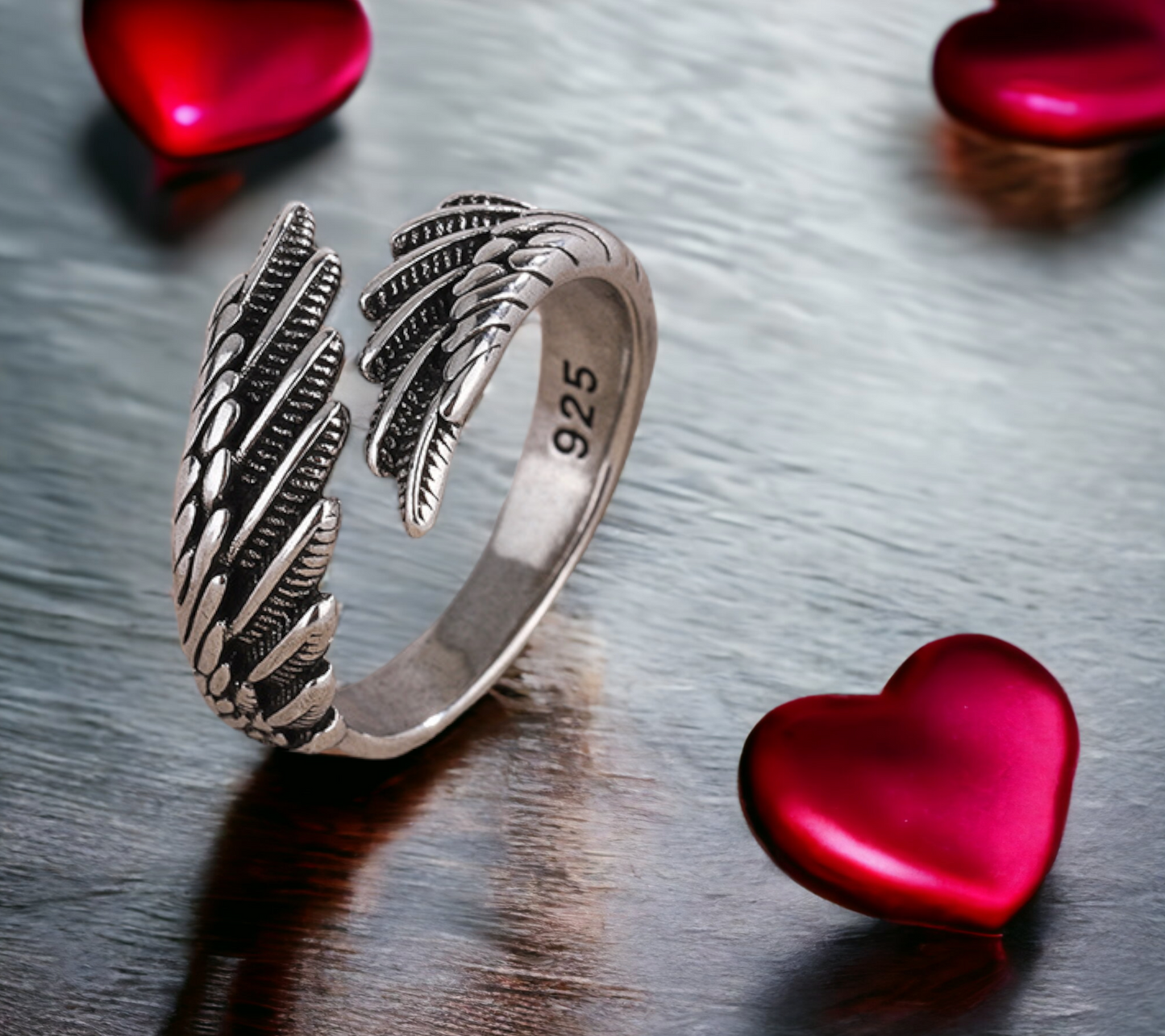Bague Celtique en forme d'Ailes D'Ange - Redimentionnable - en Argent Sterling 925 Anneaux Nordique Celtique Idéal Cadeau Femme