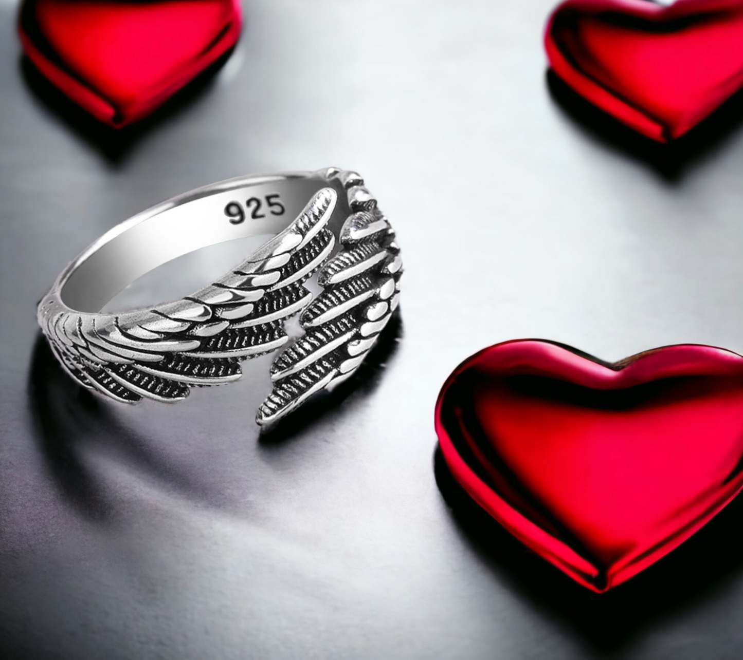 Bague Celtique en forme d'Ailes D'Ange - Redimentionnable - en Argent Sterling 925 Anneaux Nordique Celtique Idéal Cadeau Femme