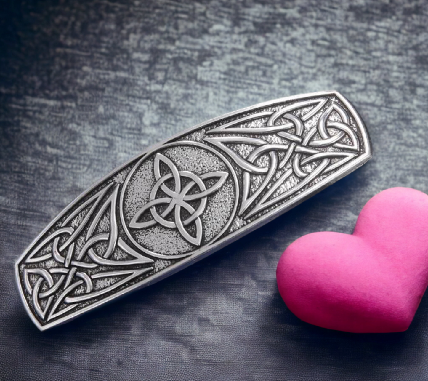 Barrette, Broche à Cheveux Noeud de Sorcière Viking Celtique Amulette de Protection en Métal Couleur Argent Antique Idéal Cadeau Original