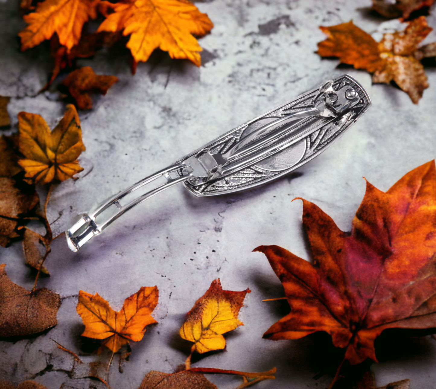 Barrette, Broche à Cheveux Noeud de Sorcière Viking Celtique Amulette de Protection en Métal Couleur Argent Antique Idéal Cadeau Original