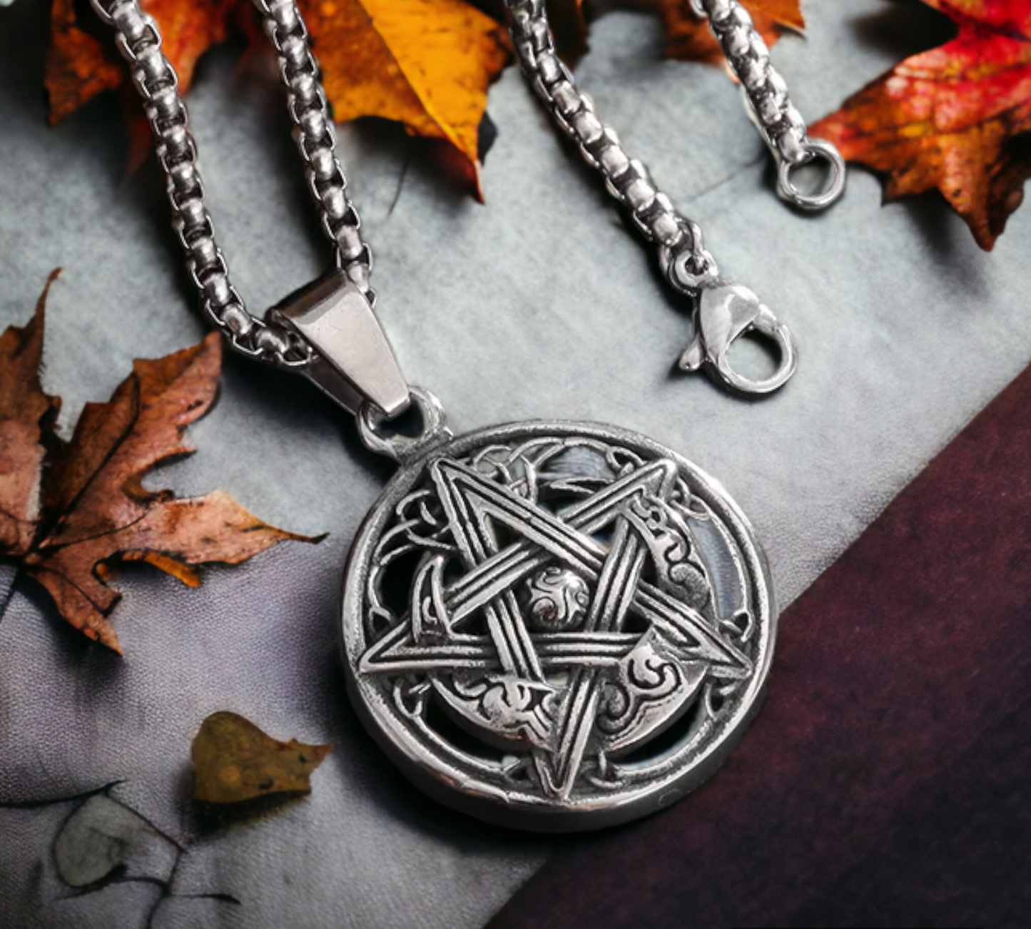 Collier Celtique Pentagramme Wiccan Talisman de Protection Cadeau de Sorcellerie Païenne Pentagramme Wicca fait à la main Idéal Cadeau