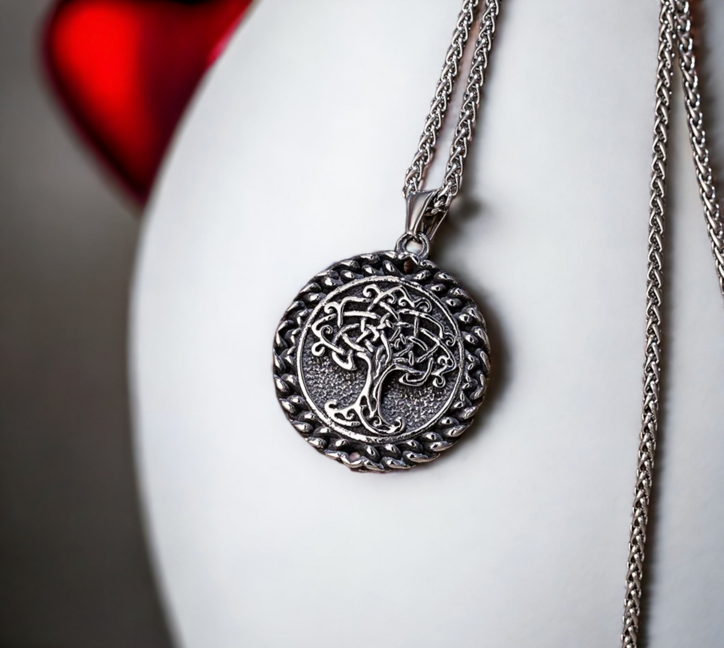 Collier Pendentif Celtique Arbre de Vie Tree of Life en Acier Inoxydable fait à la main Celtique Nordique Cadeau Original