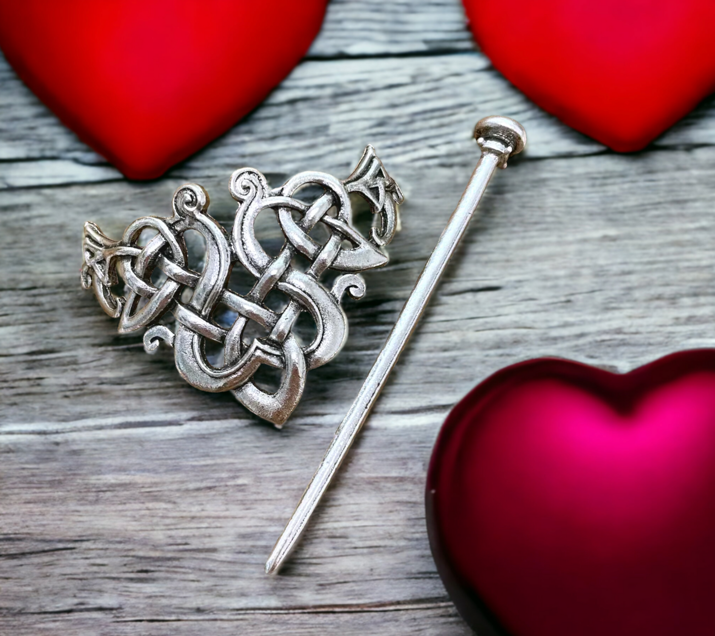 Barrette, Broche à Cheveux Celtique en Métal de Style Nordique Viking fait à la Main Idéal Cadeau Original