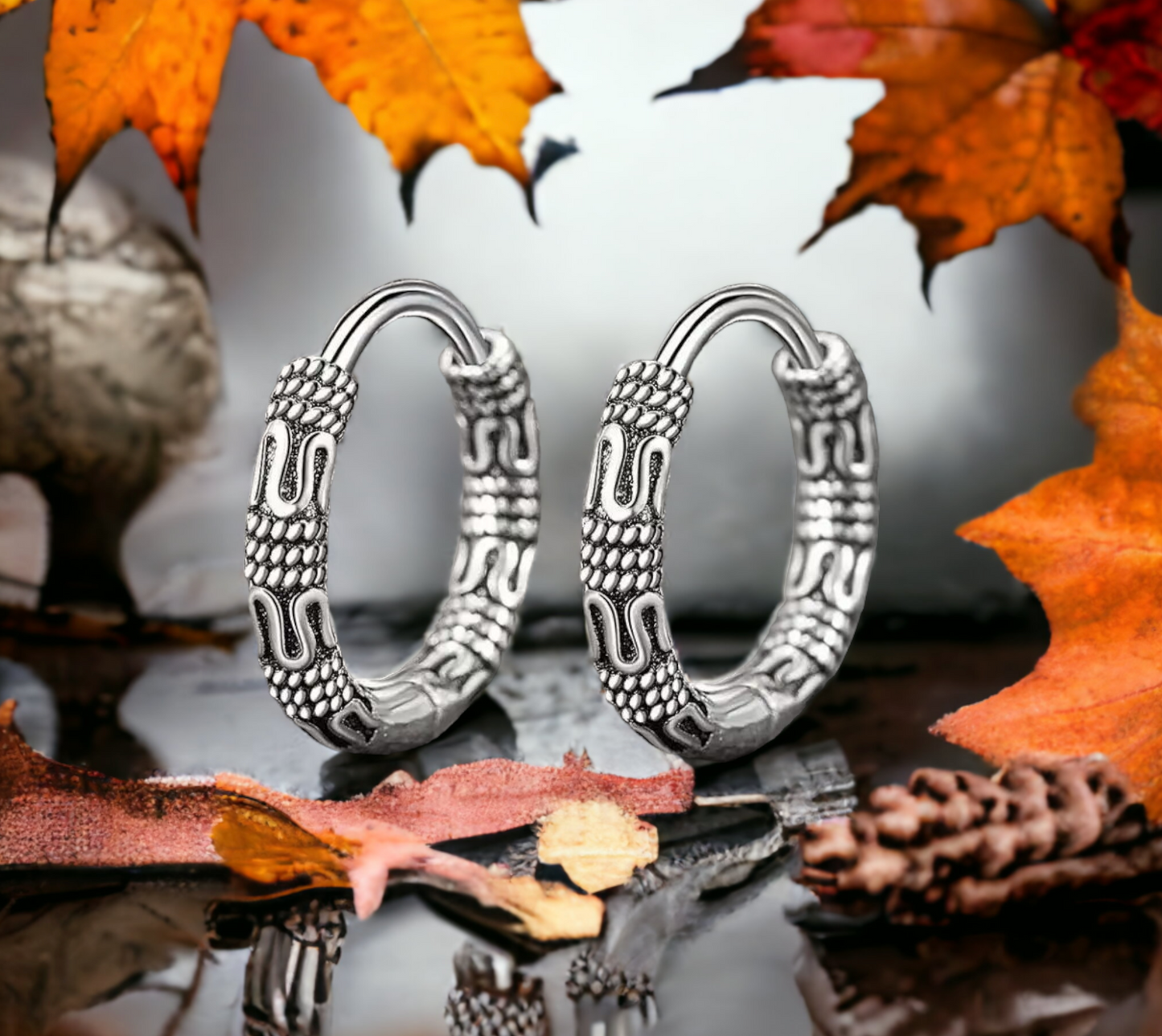 Boucles d'oreilles Créoles style Viking. Bijoux Viking, de Style Nordique, Celtique, Boucles d'oreilles femme, faites à la main Idéal Cadeau
