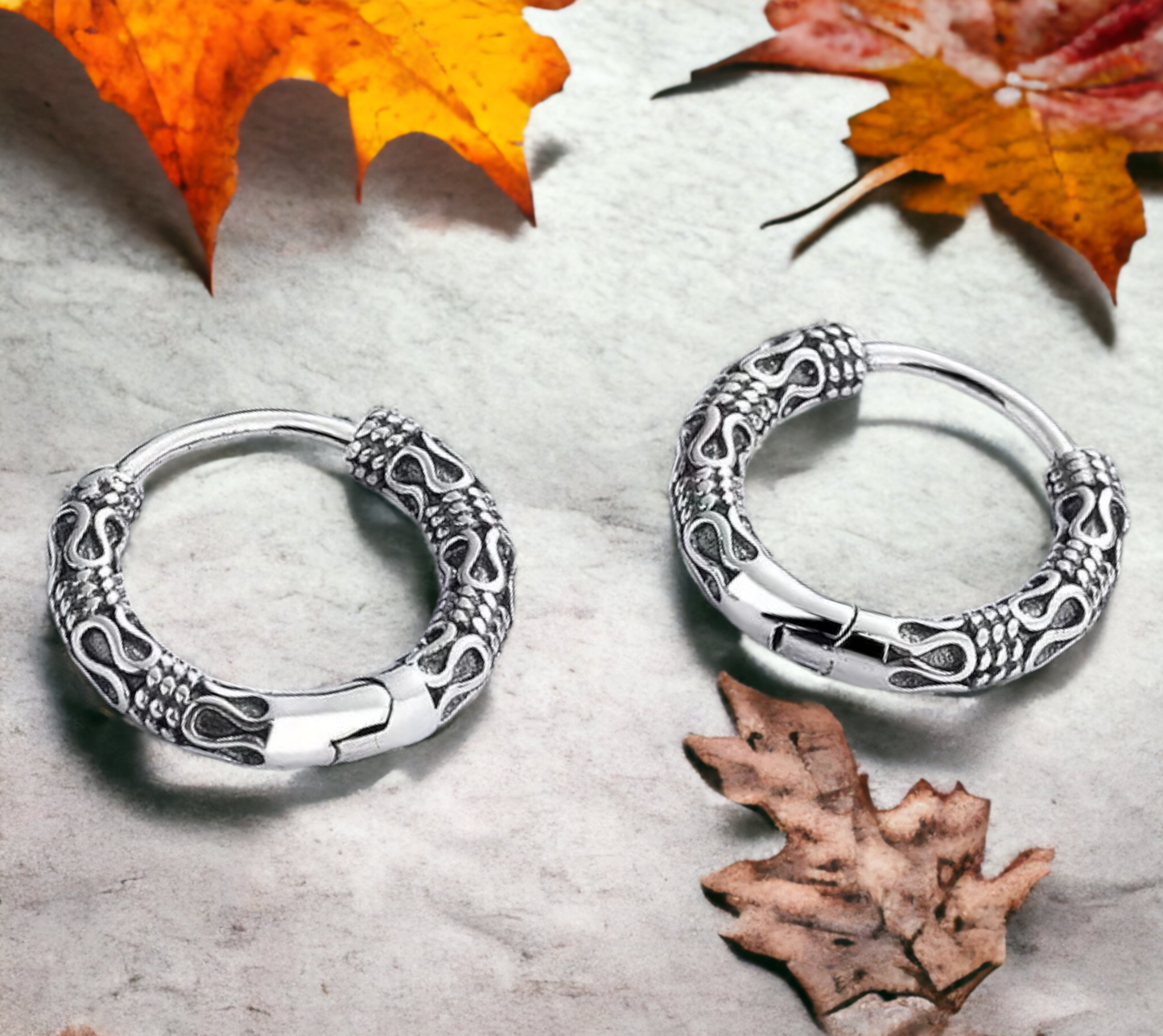 Boucles d'oreilles Créoles style Viking. Bijoux Viking, de Style Nordique, Celtique, Boucles d'oreilles femme, faites à la main Idéal Cadeau