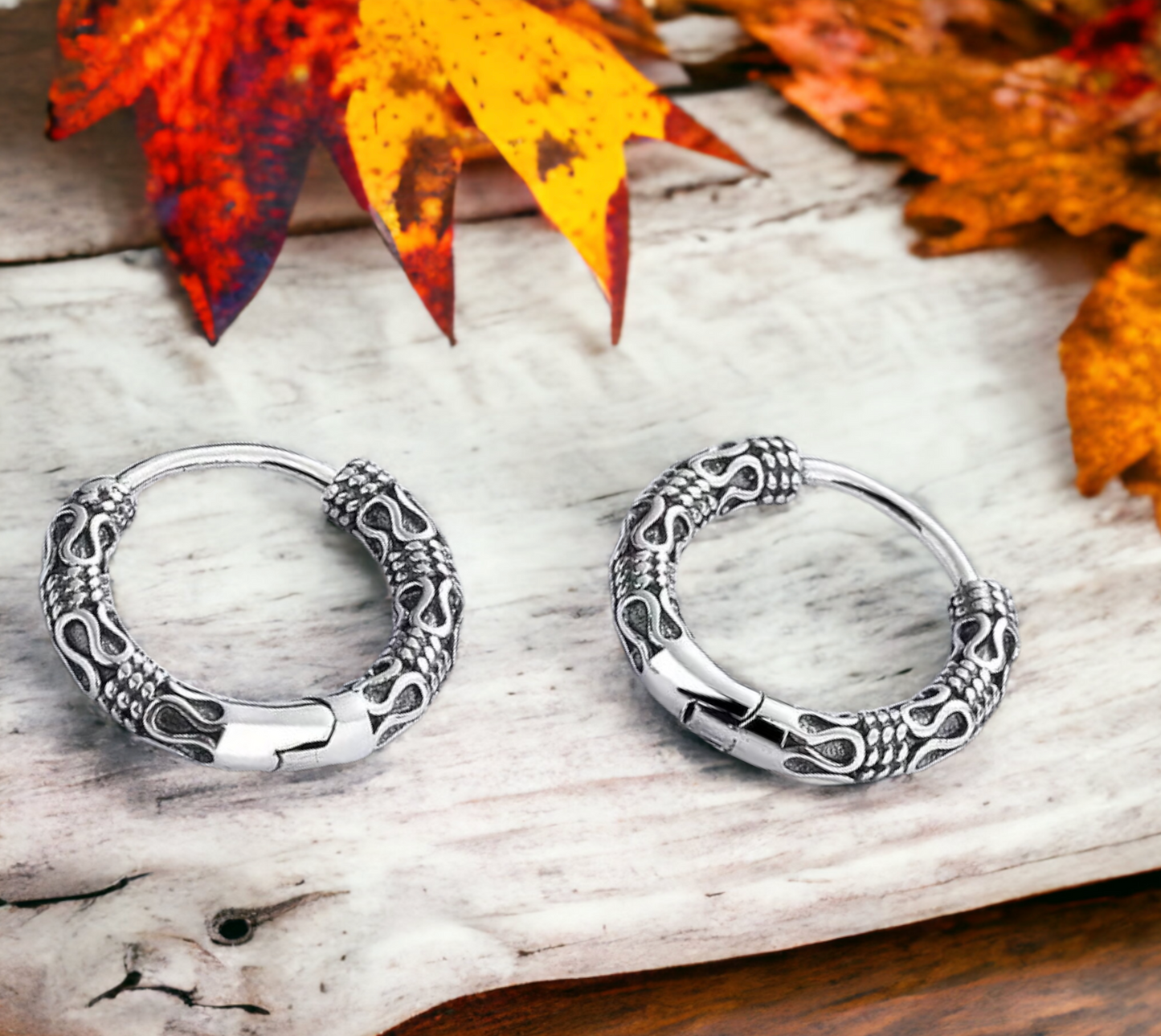 Boucles d'oreilles Créoles style Viking. Bijoux Viking, de Style Nordique, Celtique, Boucles d'oreilles femme, faites à la main Idéal Cadeau