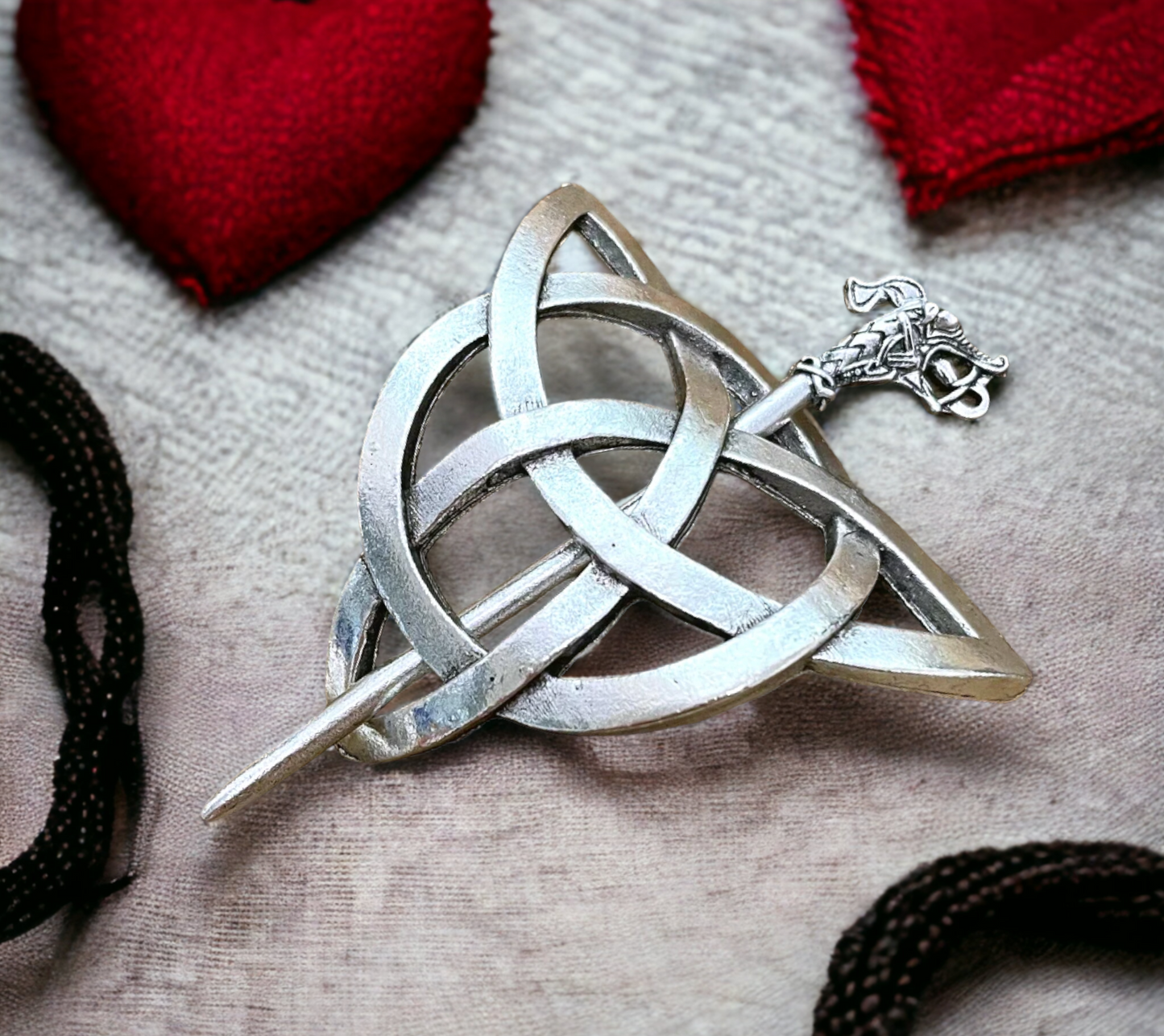 Barrette, Broche à Cheveux Noeud de Sorcière Talisman de Protection Cadeau de Sorcellerie Païenne Bijoux Wicca fait à la main Idéal Cadeau