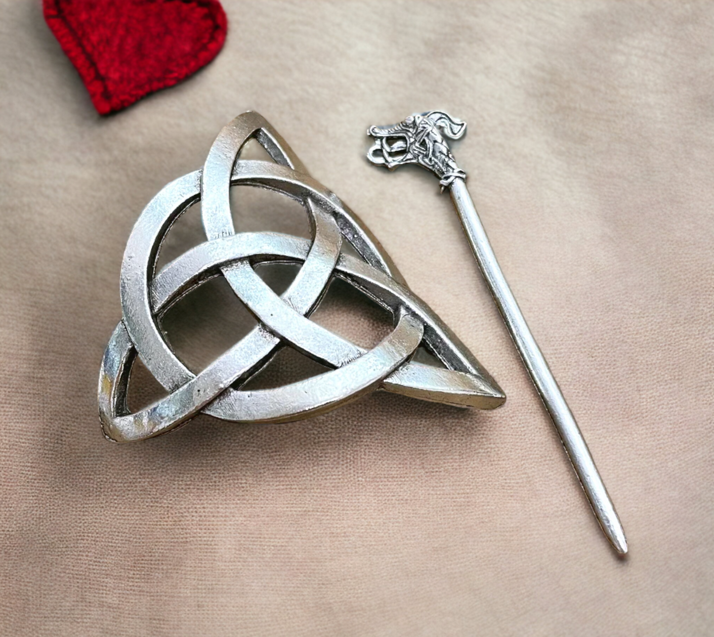 Barrette, Broche à Cheveux Noeud de Sorcière Talisman de Protection Cadeau de Sorcellerie Païenne Bijoux Wicca fait à la main Idéal Cadeau