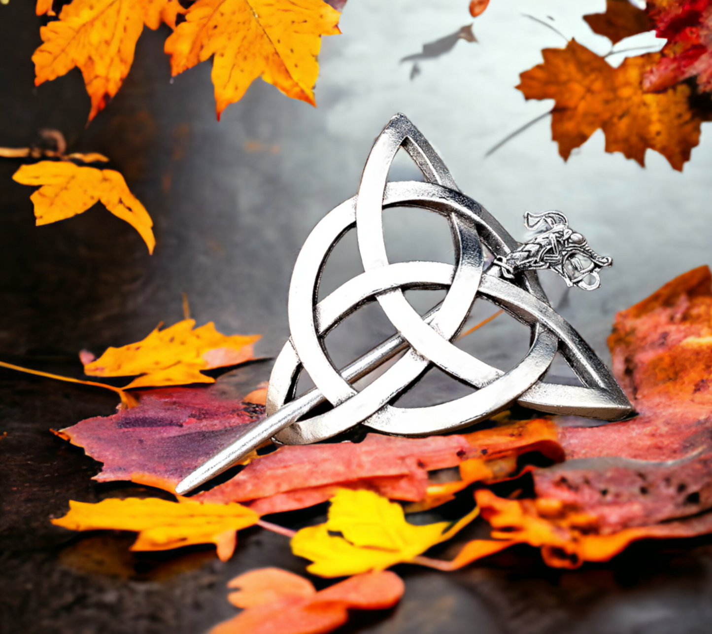 Barrette, Broche à Cheveux Noeud de Sorcière Talisman de Protection Cadeau de Sorcellerie Païenne Bijoux Wicca fait à la main Idéal Cadeau