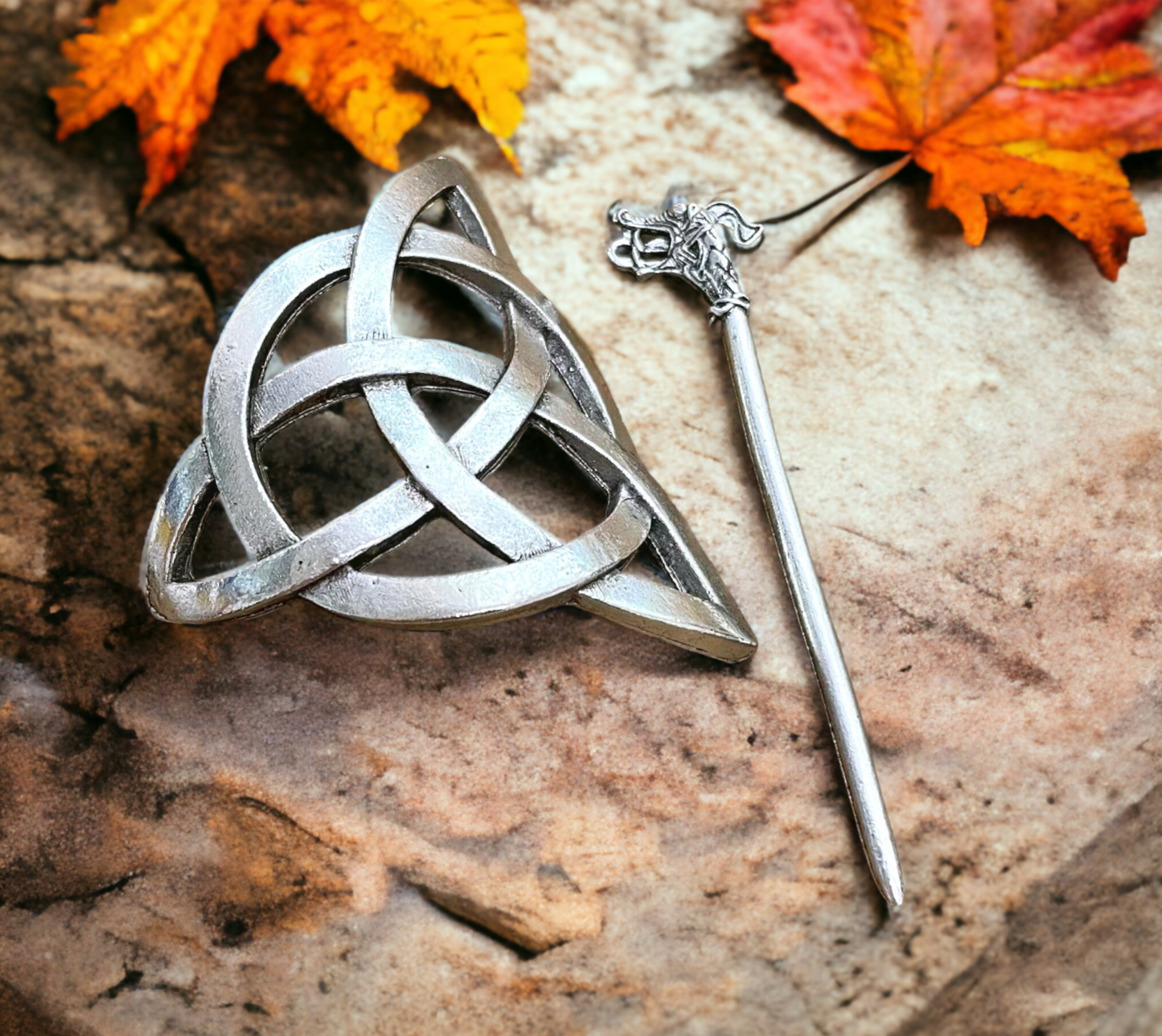 Barrette, Broche à Cheveux Noeud de Sorcière Talisman de Protection Cadeau de Sorcellerie Païenne Bijoux Wicca fait à la main Idéal Cadeau