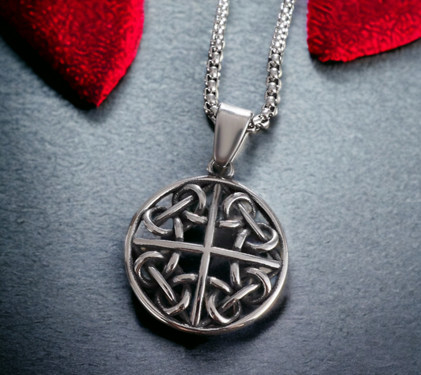 Collier Noeud Celtique Nordique Mythologie Scandinave en Acier Inoxydable Bijoux Celtique fait à la main Cadeau Original Idéal Cadeau