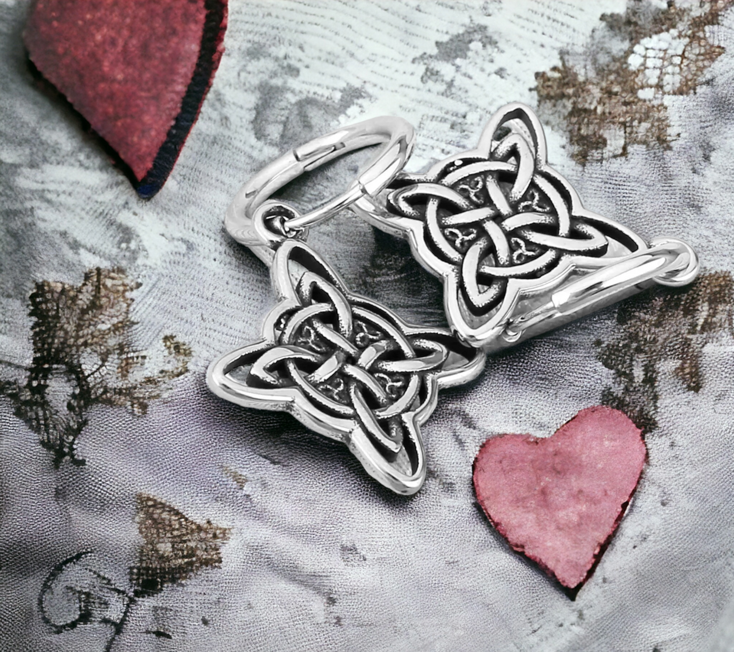 Boucles d'oreilles Celtique Noeud de Sorcière et Triquetra Talisman de Protection Cadeau de Sorcellerie Wicca Bijoux fait à la main