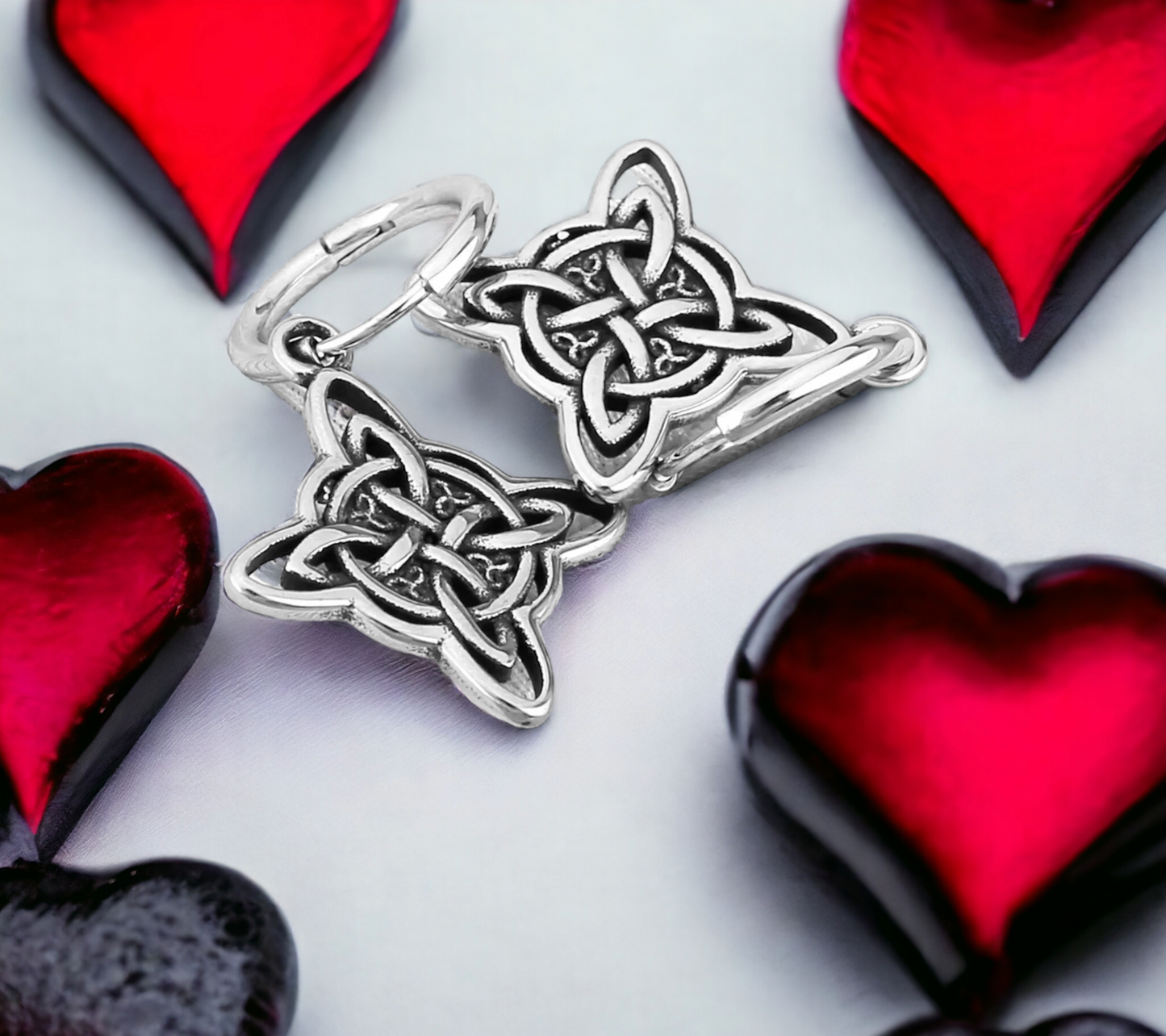 Boucles d'oreilles Celtique Noeud de Sorcière et Triquetra Talisman de Protection Cadeau de Sorcellerie Wicca Bijoux fait à la main