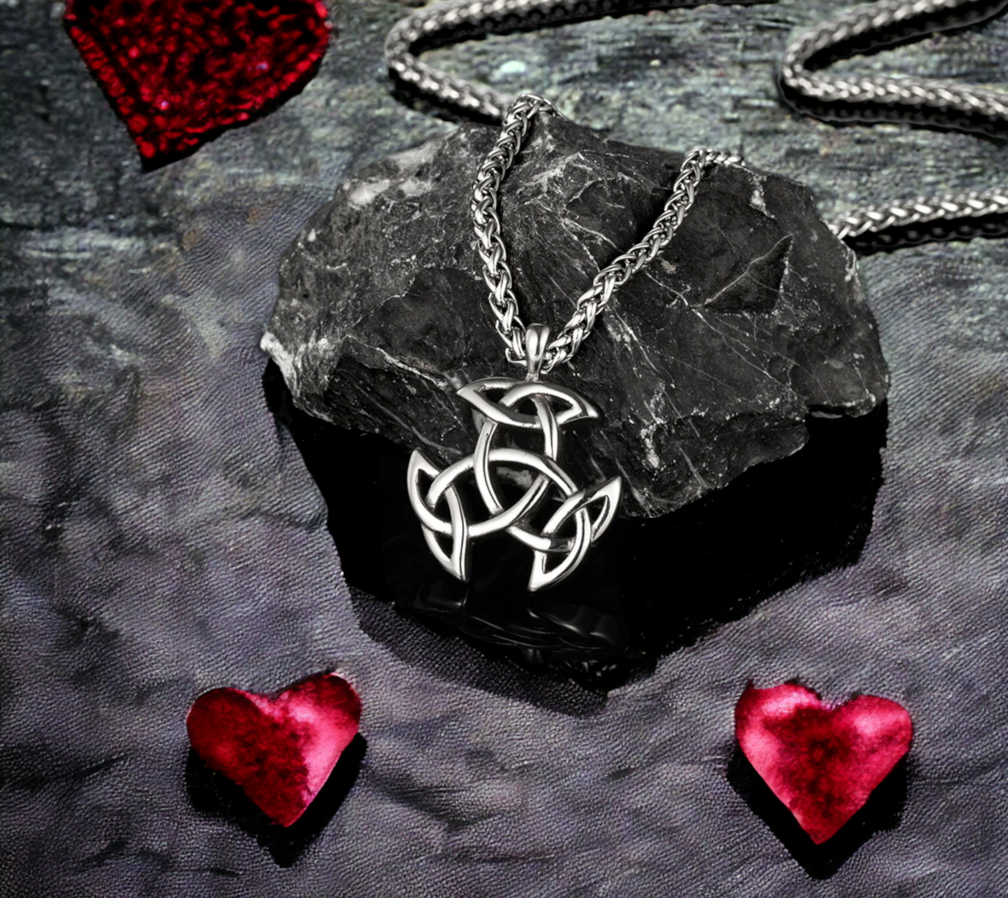 Collier Pendentif Runes Viking Celtique Nordique Amulette de Protection en Acier Inoxydable fait à la main Cadeau Original Idéal Cadeau