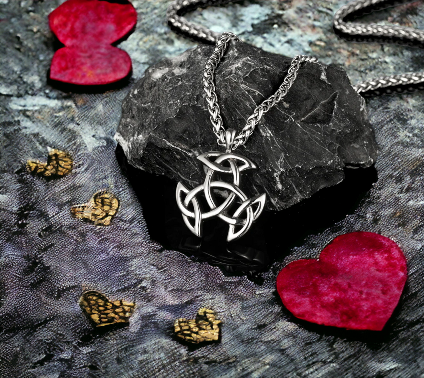 Collier Pendentif Runes Viking Celtique Nordique Amulette de Protection en Acier Inoxydable fait à la main Cadeau Original Idéal Cadeau