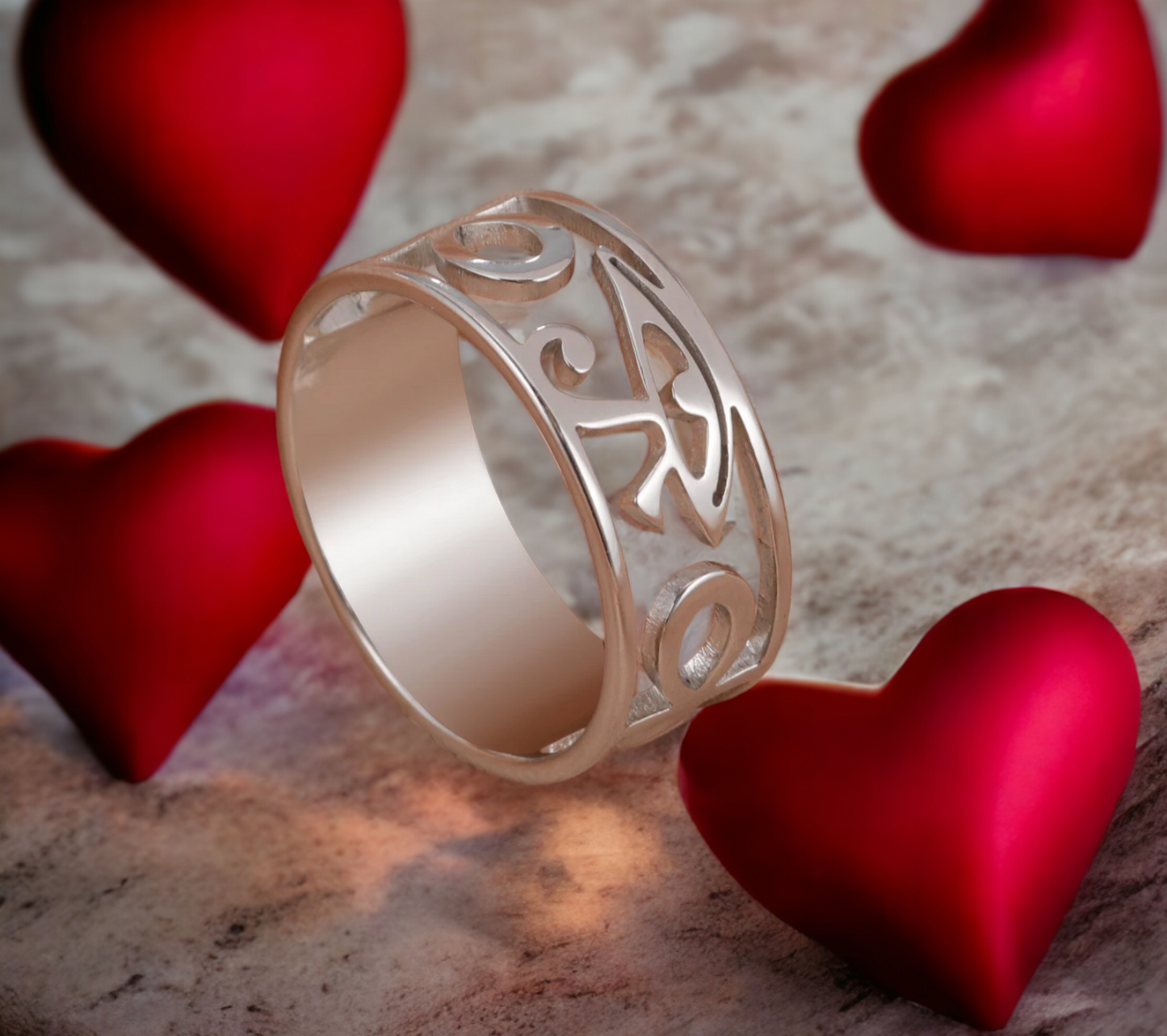 Bague Oeil d'Horus Amulette Egyptienne Couleur Argent en Acier Inoxydable fait à la main Cadeau Original Idéal Cadeau
