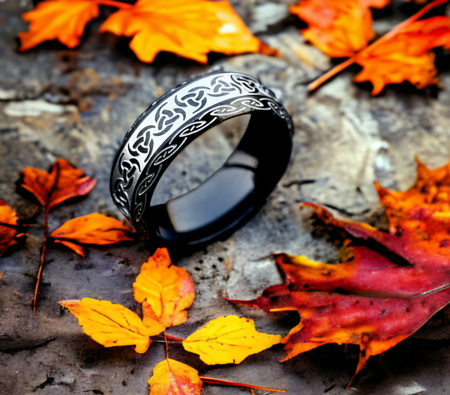 Bague Celtique Triquetra Amulette de Protection en Acier Inoxydable Idéal Cadeau Original