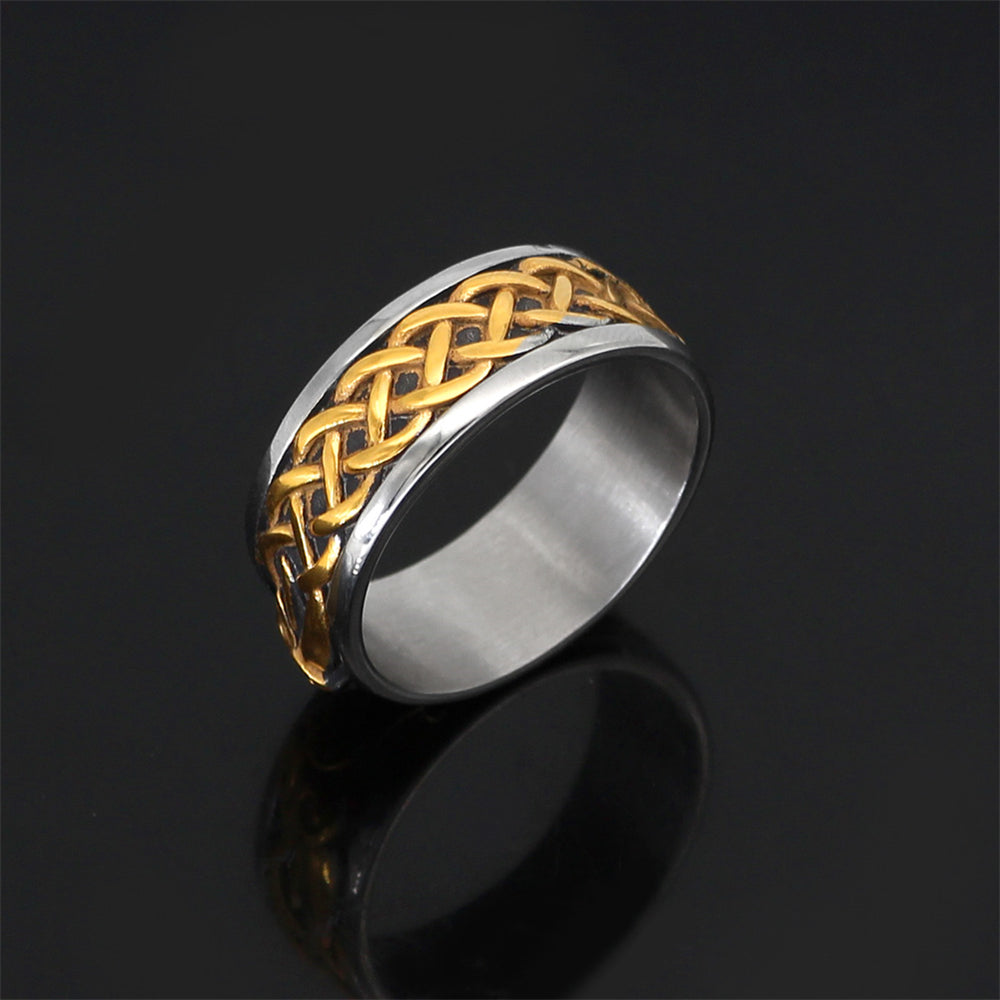 Bague Viking Jormungandr - Serpent Midgard en Acier Inoxydable - Couleur Or et Argent