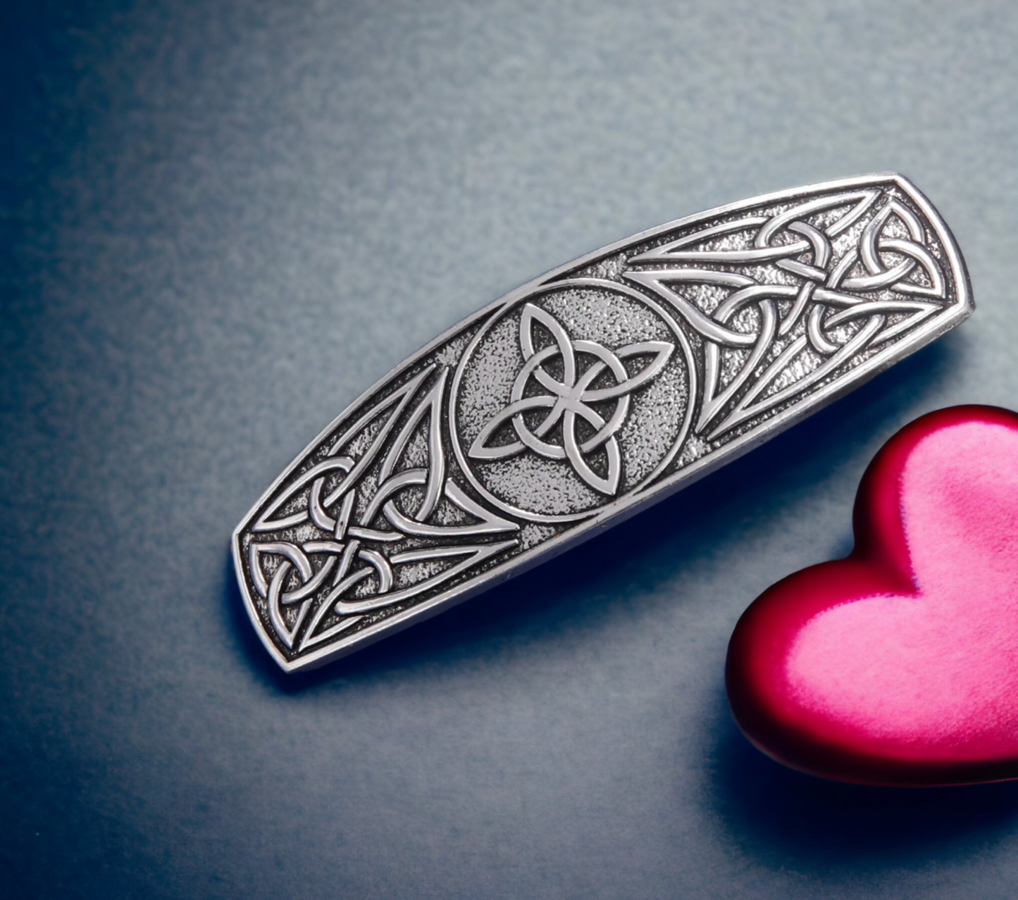 Barrette, Broche à Cheveux Noeud de Sorcière Viking Celtique Amulette de Protection en Métal Couleur Argent Antique Idéal Cadeau Original