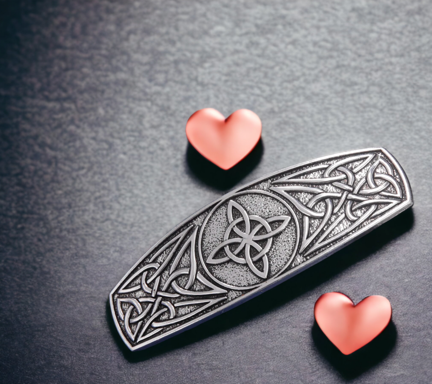 Barrette, Broche à Cheveux Noeud de Sorcière Viking Celtique Amulette de Protection en Métal Couleur Argent Antique Idéal Cadeau Original