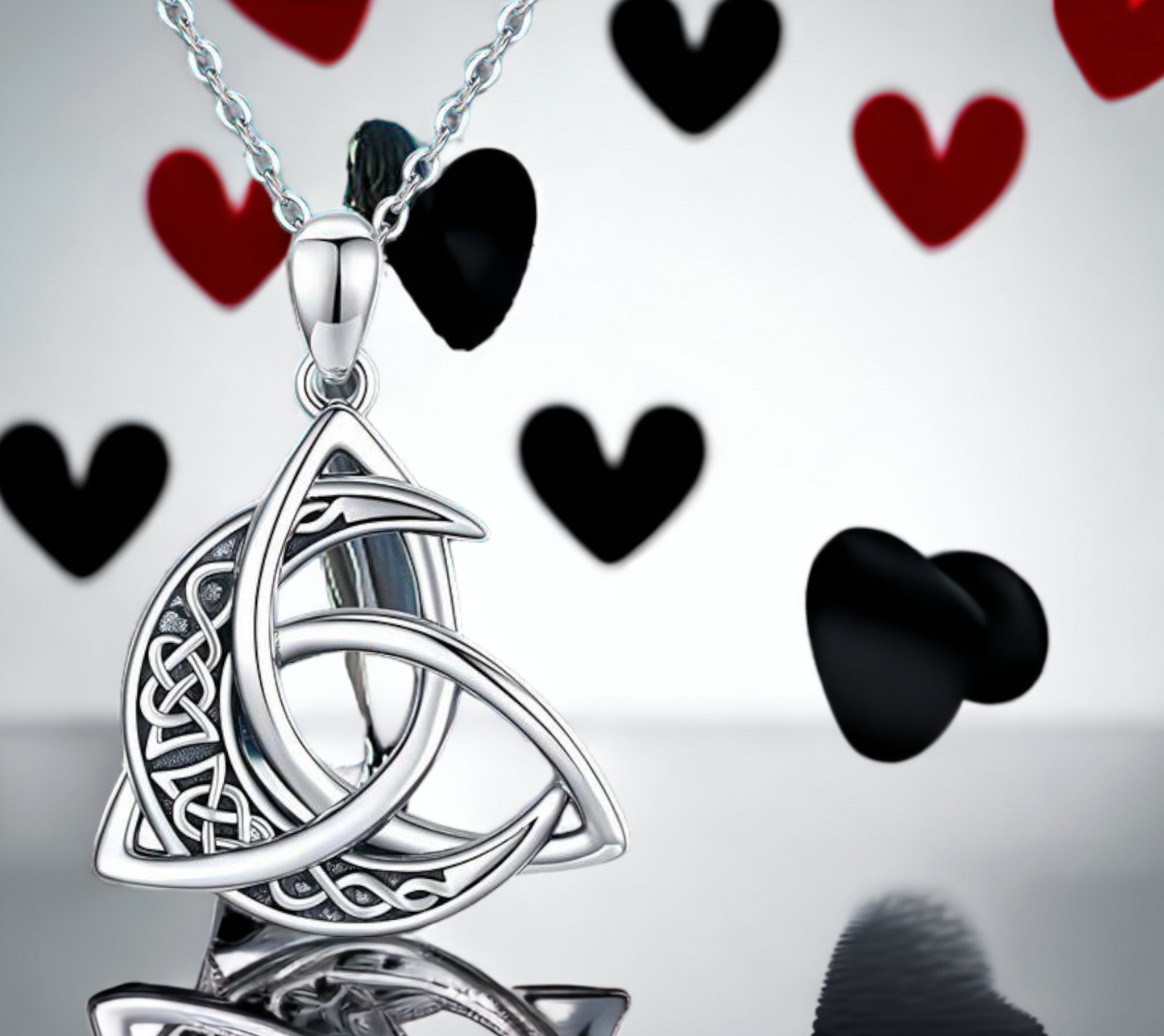 Collier Lune Celtique et Triquetra Talisman de Protection Cadeau de Sorcellerie Païenne Wicca Bijoux Wicca fait à la main Idéal Cadeau