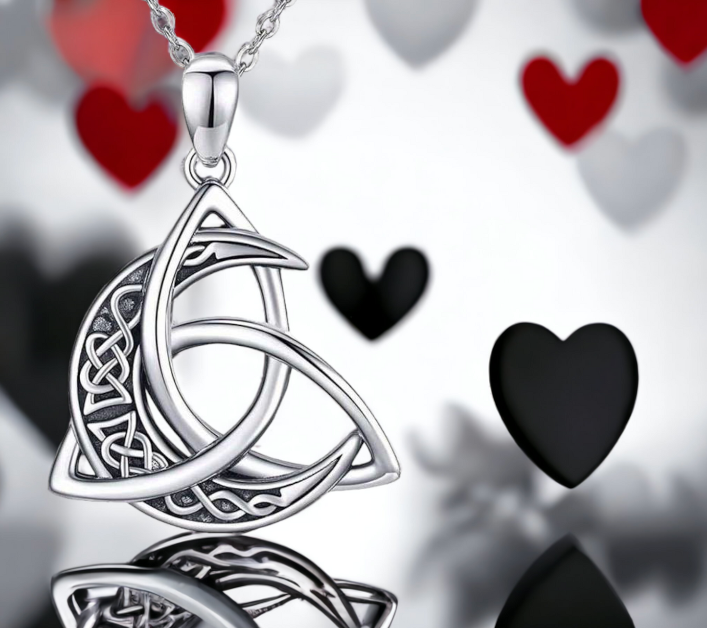Collier Lune Celtique et Triquetra Talisman de Protection Cadeau de Sorcellerie Païenne Wicca Bijoux Wicca fait à la main Idéal Cadeau