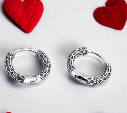 Boucles d'oreilles Créoles style Viking. Bijoux Viking, de Style Nordique, Celtique, Boucles d'oreilles femme, faites à la main Idéal Cadeau