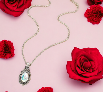 Collier Pendentif Nordique en Pierre de Lune Gemme artificielle en Forme de Goutte d'eau fait à la main - Cadeau Original Idéal Cadeau Femme